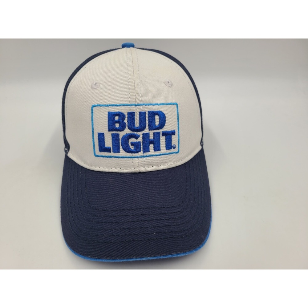 Bud Light Beer Snapback Hat Cap Baseball College‎ Party Dad Men Women White Blue